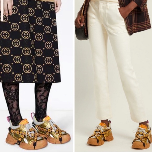 Rare๐ฅGucci FLASHTREK Crystal Embellished Sneakers - Picture 7 of 16